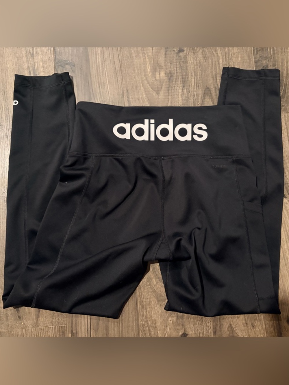 adidas Black Leggings with White Logo